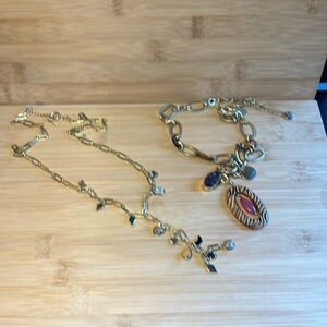 Bundle of 2 gold-tone necklaces.